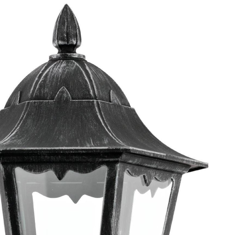 Deonte 47.5cm H Outdoor Wall Lantern, Black / Patina Silver