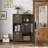 Aleyah 29.5 Inch Wide Metal Steel Retro Cabinets Storage Locker with 6 Doors and Adjustable Feet
