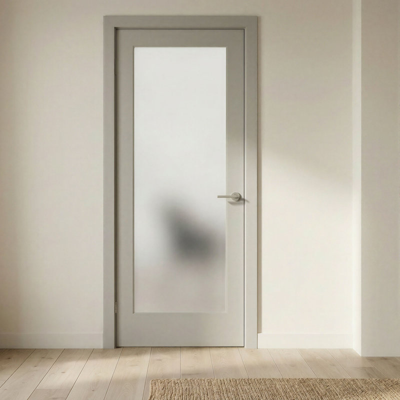 Portes Milette - Porte avec verre laminé | Porte intérieure avec apprêt blanc | Conçu et fabriqué au Canada, 24 po x 80 po