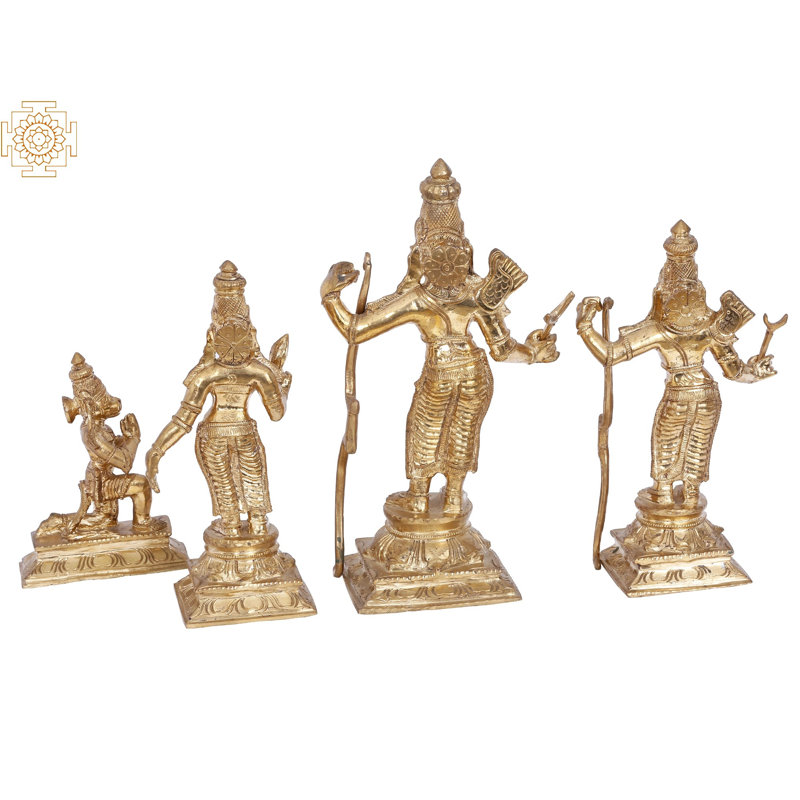 Ensemble de 4 figurines Ram Darbar Madhuchista Vidhana