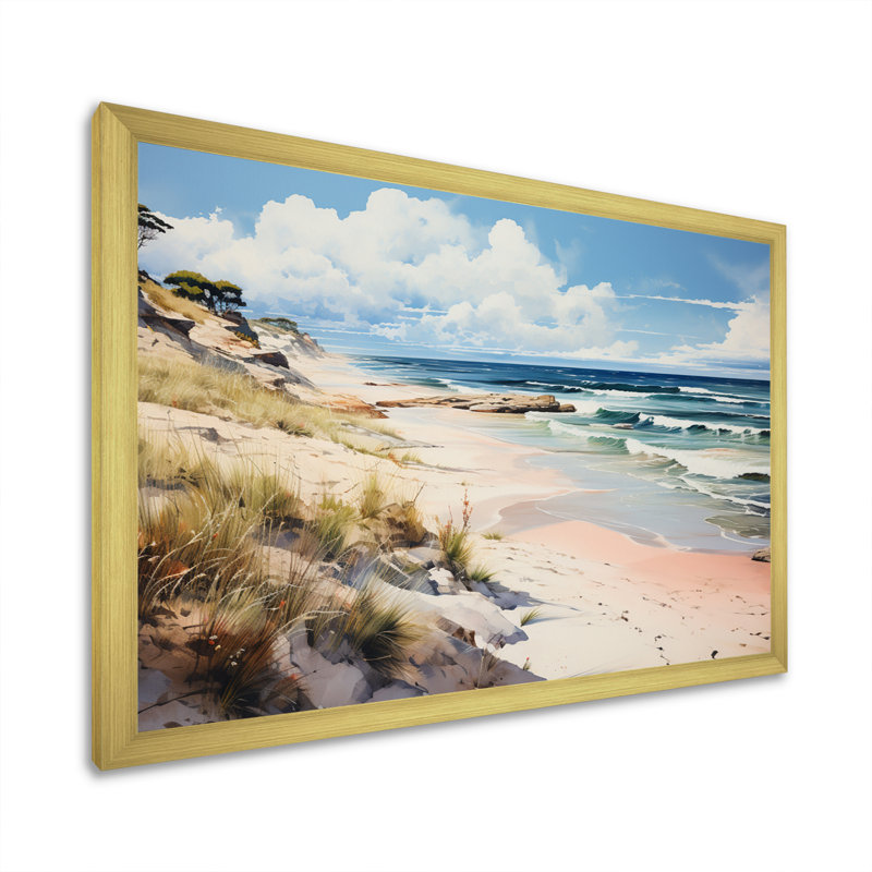 Phair - plage, reproduction sur toile, H 30 po x l 40 po, Cadre doré à une seule photo