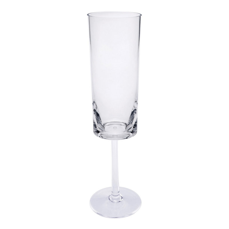 Set of Four Clear Acrylic Stemmed Flutes