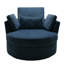 Upholstered Swivel Lounge Armchair With Storage Ottoman(Set of 2)-490713744