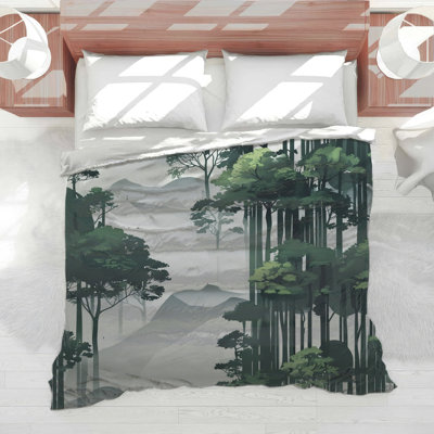 Dense Forest Silhouette Comforter