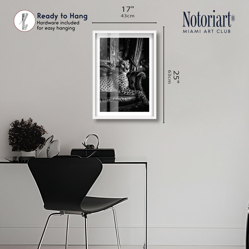 Décoration murale Glamour Elegant Touch Cheetah Shadowbox par Notoriart, H 25 po x l 17 po, Cadre blanc