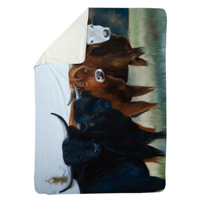 Four Highland Cows Blanket