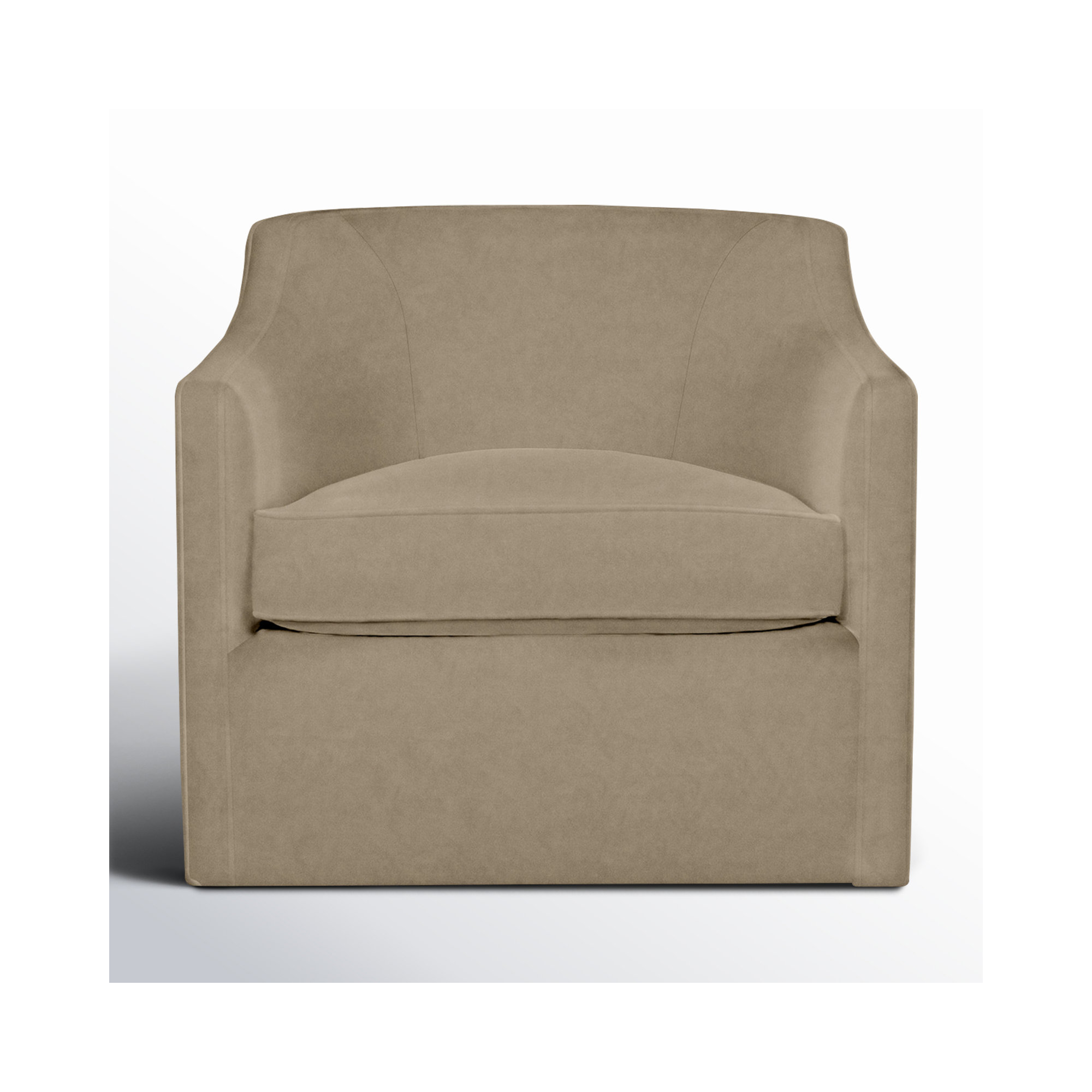 Marietta Upholstered Swivel Armchair, Bella Toast Performance Velvet