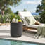 Table de patio en béton avec rangement, seau à glace amovible et couvercle