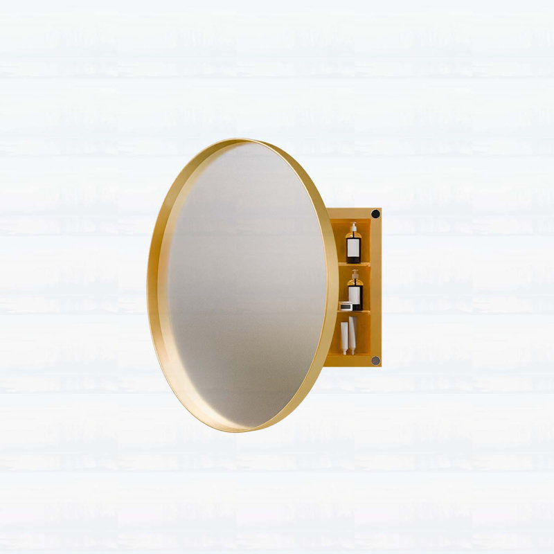 Pharmacie moderne avec miroir et tablettes réglables, Gold