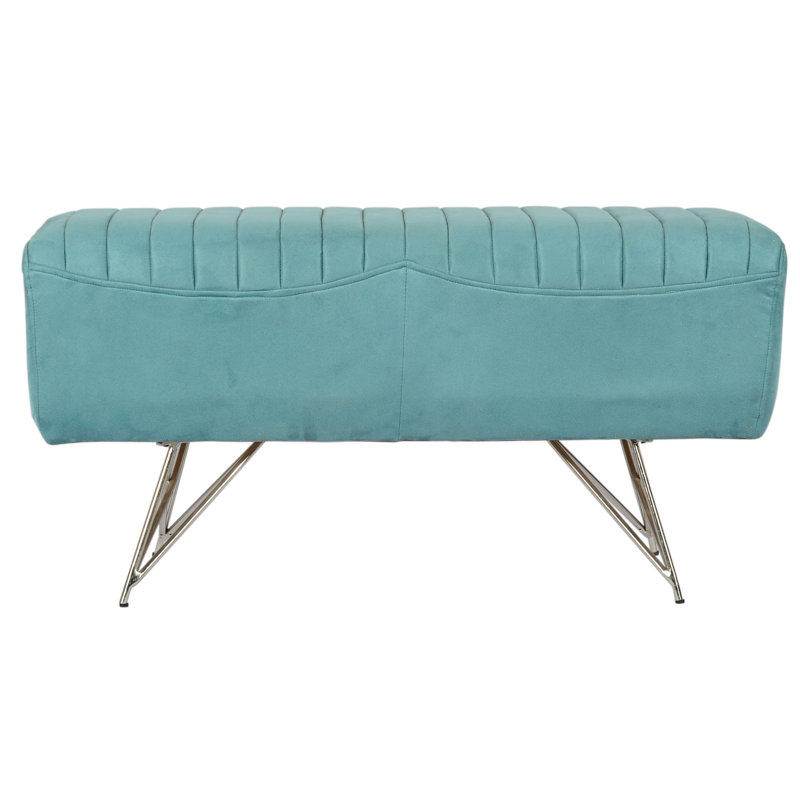 Banc rectangulaire en velours bleu marine MAILE