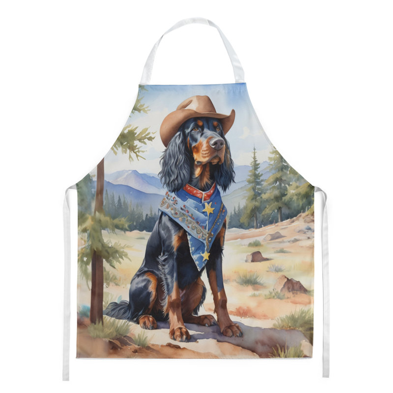 Tablier de bienvenue Gordon Setter Cowboy