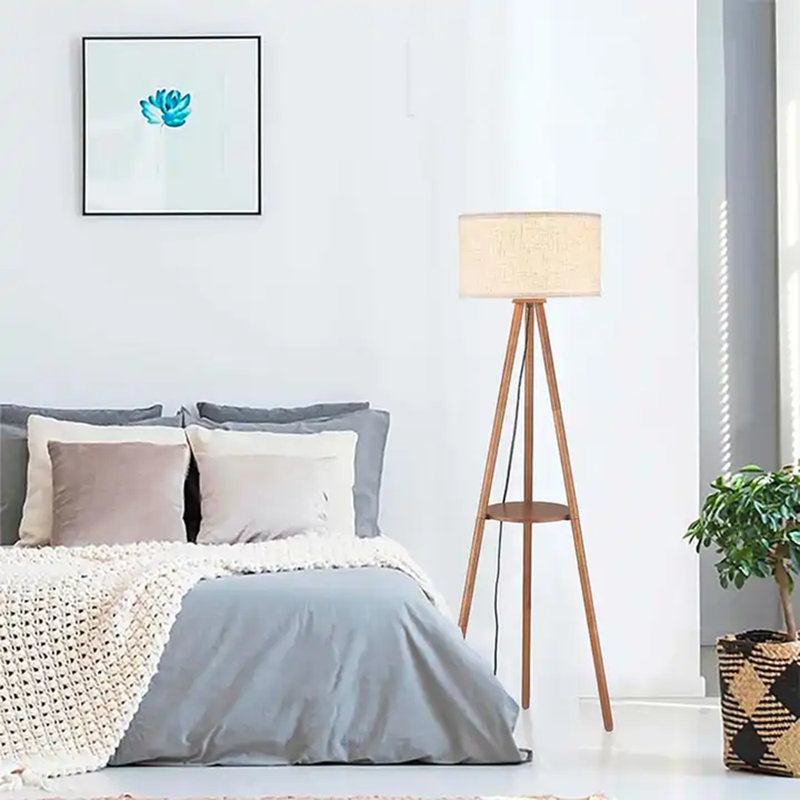 Wood Tripod Floor Lamp