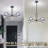 5-Light Globe Chandelier Pendant Lighting - Modern Large Semi-Flush Ceiling Light Fixture With Smoked Glass, Black