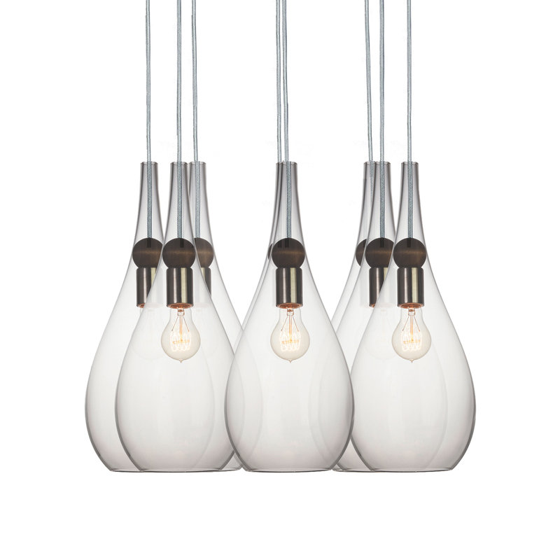 Earth 8 - Light Chandelier, LED, Brushed Nickel, 108" H x 18" W x 18" D