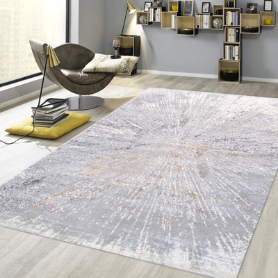 Tapis blanc / gris Startburst