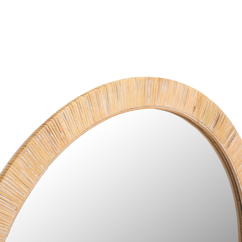 Miroir décoratif Helayne, 35,75 po x 35,75 po, Naturel