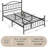 Vintage Circular Headboard Metal Bed Frame, Heavy-Duty Iron Platform Bed with Footboard, No Box Spring Needed, Noise-Free-1705649648
