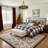 Chinoiserie Floral Rug Vintage Romance Design Washable Non-slip Red/Beige-503699252-511287991