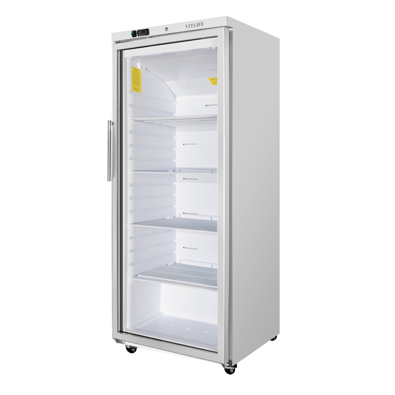 VITLIFE Commercial Reach-in Refrigerator, Glass Door, 10.4CF, 33°F to 41°F, 10.4