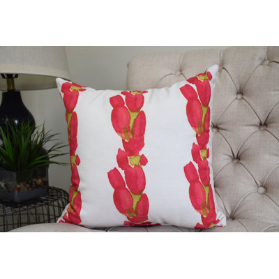 Sunset Tulip Tulip Stripe Square Pillow Cover & Insert