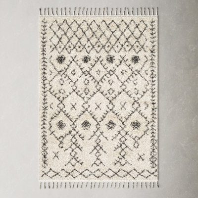 Mossy Moroccan Charcoal/Beige Area Rug