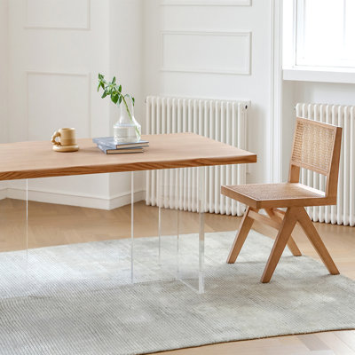 Modern solid wood acrylic dining table set