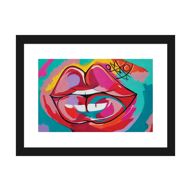 «Fruit» par Pinklomein - impression d'art graphique, Blanc, H 24 po x l 32 po x P 1 po, Papier encadré noir