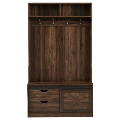 Ekamvir Hall Tree 40.7'' Wide with Bench and Shoe Storage