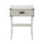 Table d'appoint avec coins en métal, blanc-1257121050