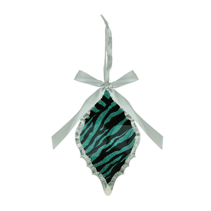 Ornement en forme de prisme à diamant 5,75 po, Bleu sarcelle