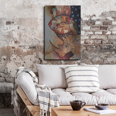 Red Barrel Studio® 'Goddess Of Coffee' by Oxana Zaika Metal Wall Art