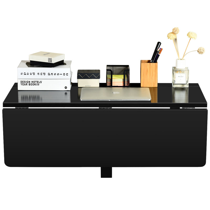 Achsah 80cm Rectangular Folding Table, Black