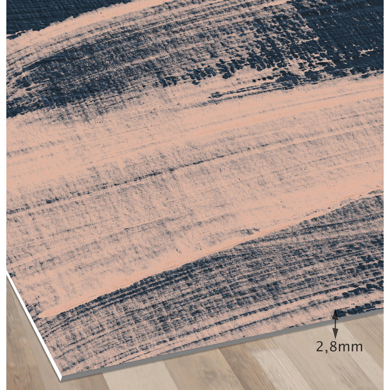 Delyanka Vinyl Machine Printed Area Rug, Rectangle 5'3" x 7'10.5"