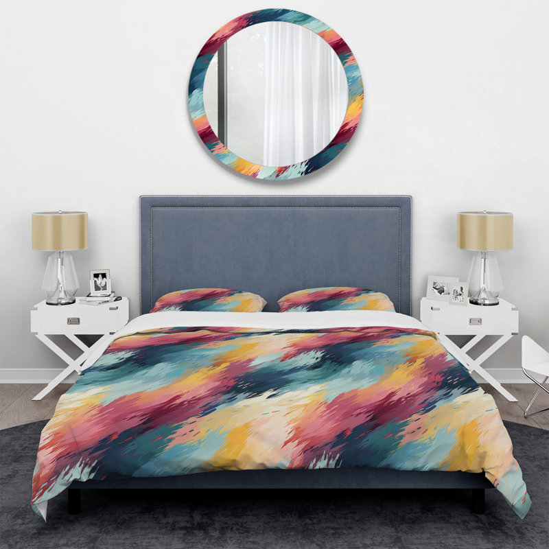 Literie à motif chevron Contemporary Artistry, Housse de couette pour très grand lit et 2 très