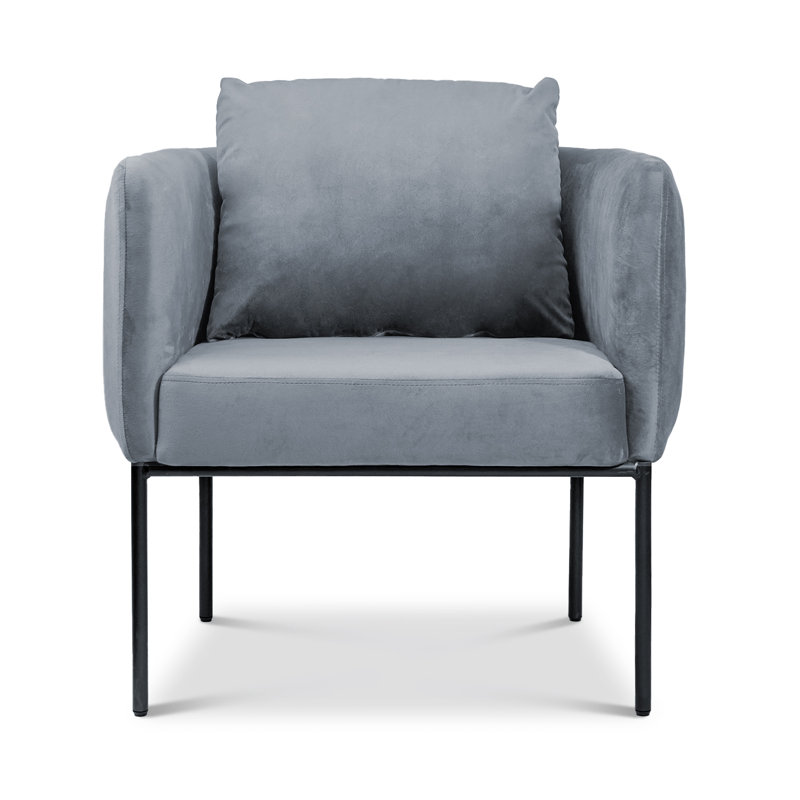Chaise longue rembourrée en velours, Gris