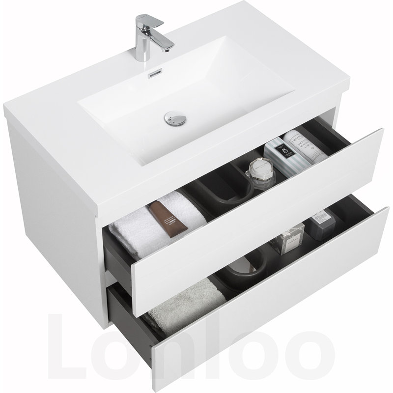 Meuble-lavabo moderne avec comptoir de qualité supérieure et conception compacte