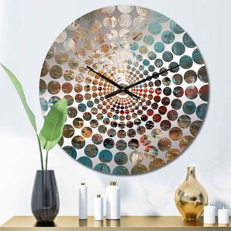 Shraga - Horloge murale peinture abstraite, Médium
