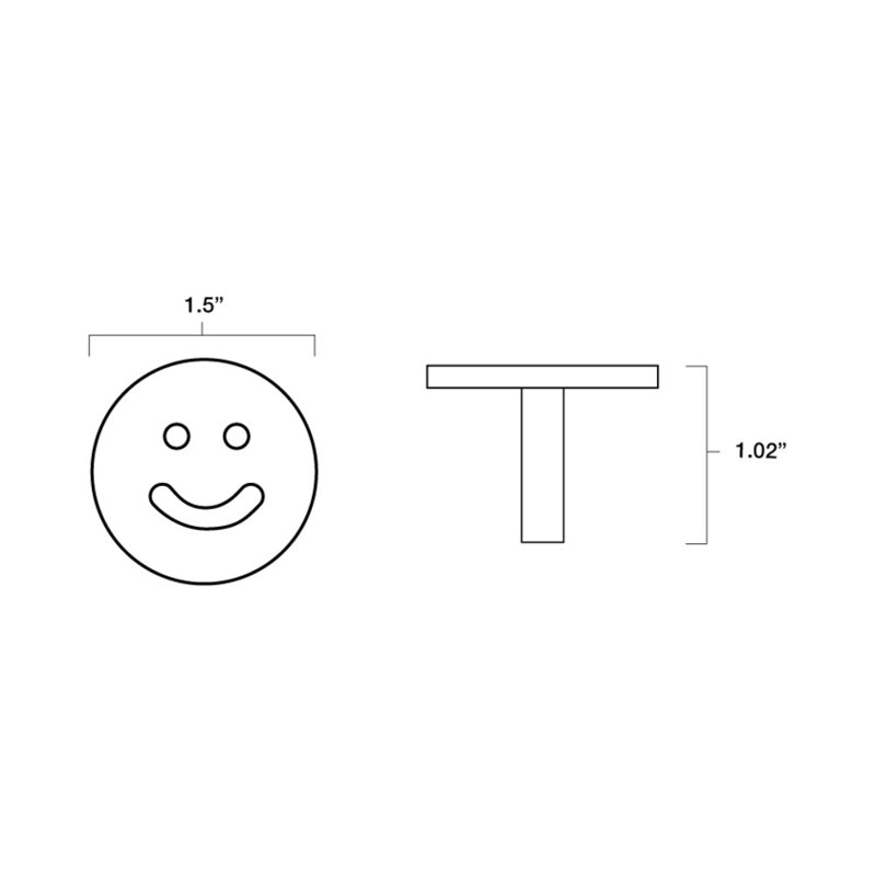 Smiley Circle Knob, Matte Black