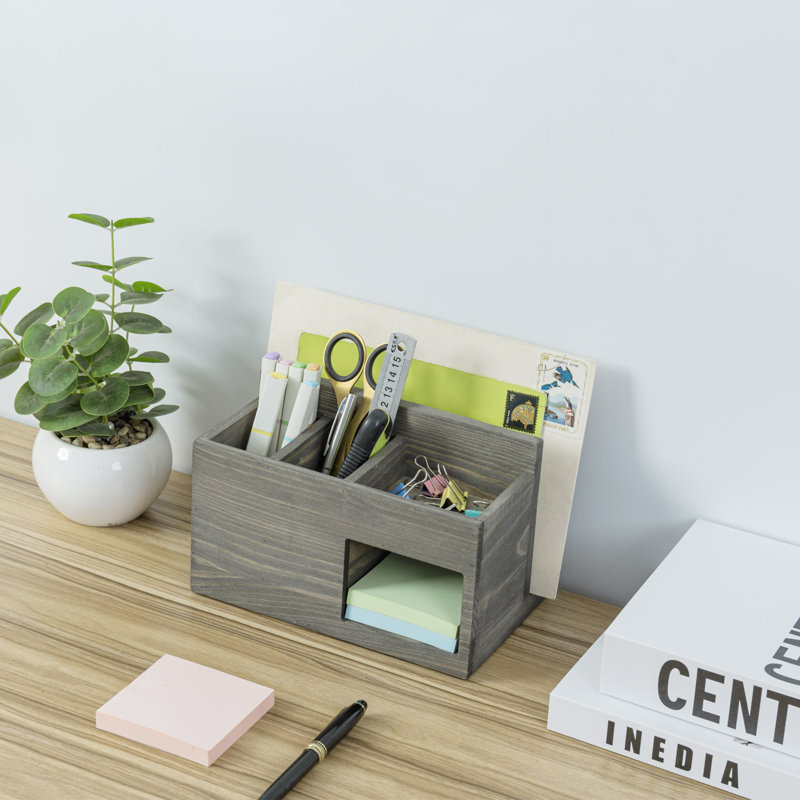 Organisateur de bureau en bois massif