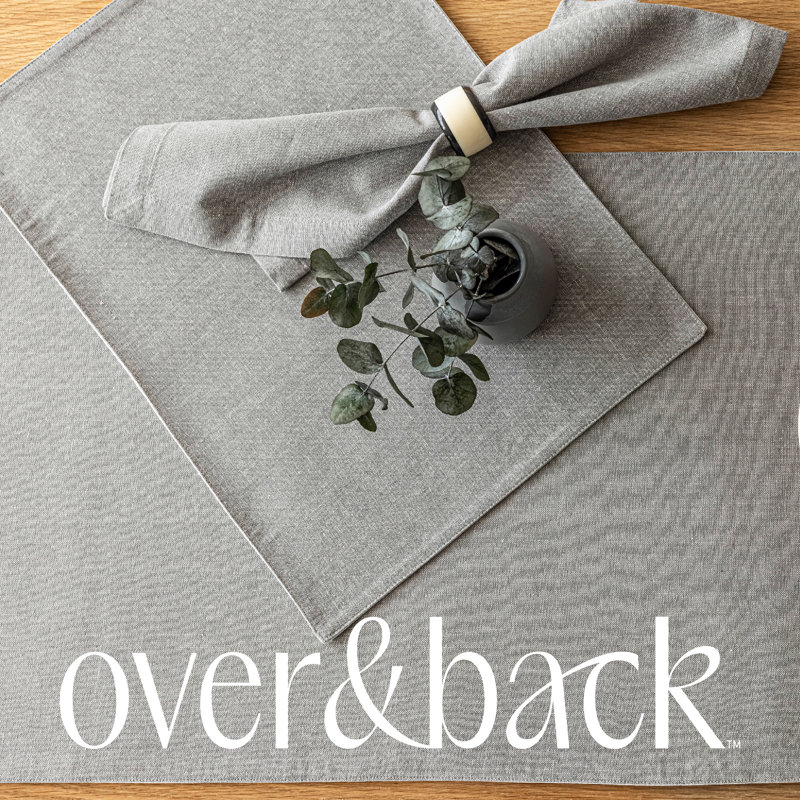 over&back Washed Cloth Napkins, Light Grey