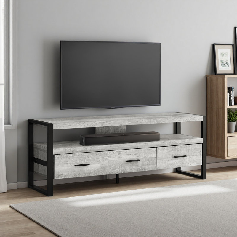Meuble télé, console de 59 po, meuble multimédia, tiroirs de rangement, salon, chambre à coucher