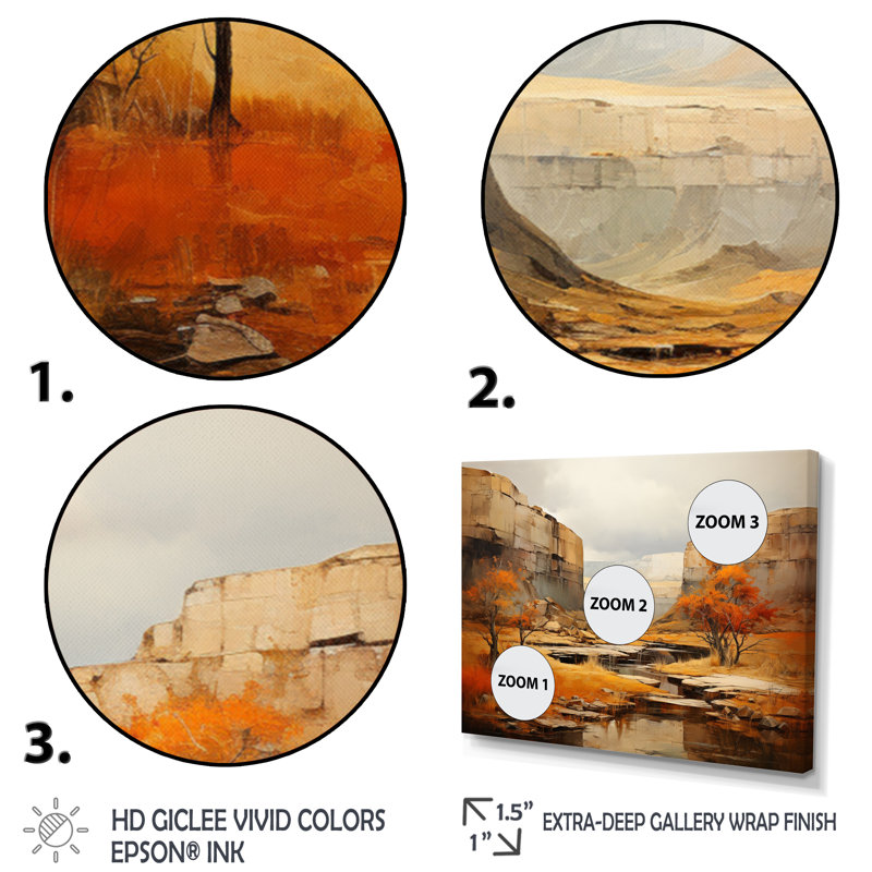 Bold Landscape Canyon Desert IV Framed On Canvas Print, Wrapped Canvas, 24" H x 32" W x 1" D
