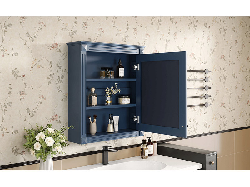 Armoire de rangement de salle de bain murale 24 po x 27 po avec miroir, armoire à pharmacie avec tablette réglable en hauteur, armoire de rangement au-dessus de la toilette