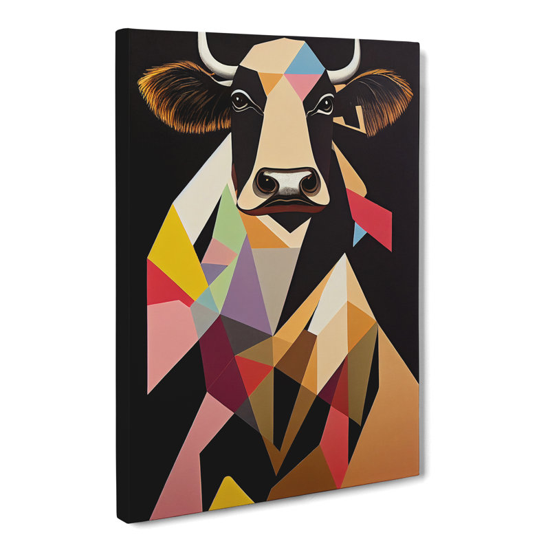 Cow Avant Garde - Wrapped Canvas, 50cm H x 35cm W x 3cm D