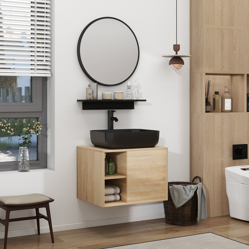 Bucharest 24'' Single Bathroom Vanity with Plastic Top with Mirror
