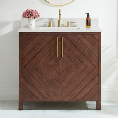 Keiera 36'' Single Bathroom Vanity with Engineered Stone Top