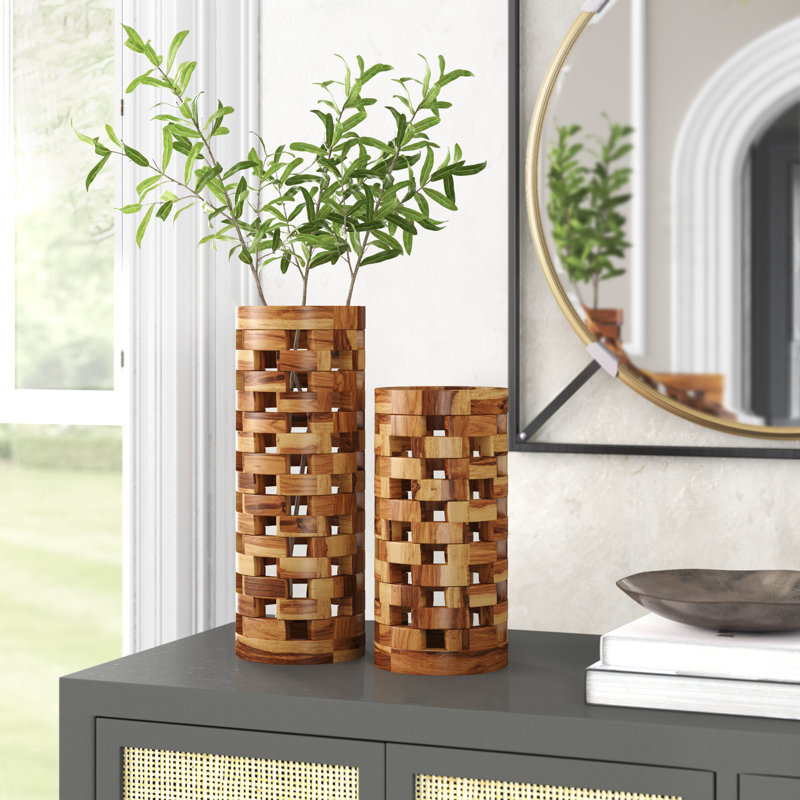 Thalia Handmade Solid Wood Table Vase