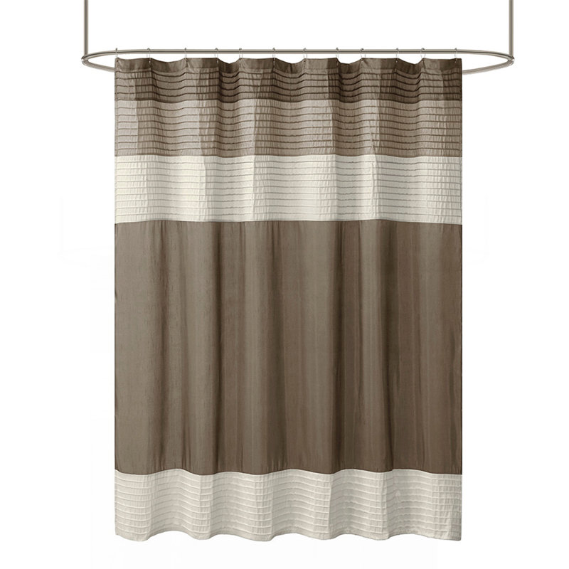 Faux Silk Shower Curtain, Natural