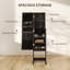 HOMCOM Freestanding LED Mirrored Jewelry Cabinet Dark Brown