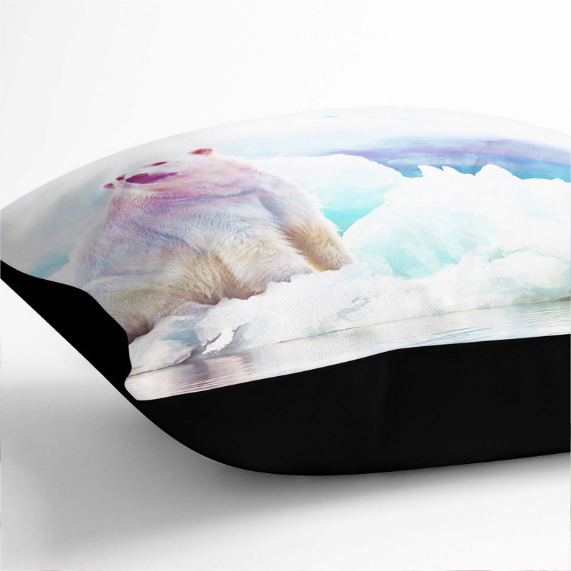 Penguin & Polar Bear Cushion with Filling, Black, 40cm H x 40cm W x 15cm D